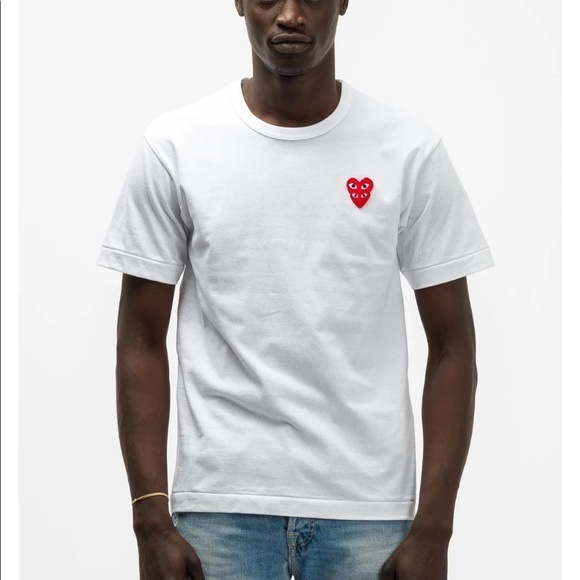 Comme des Garcons PLAY Other - NWT Comme des Garçons Play Double Hearts T-shirt in White Size L